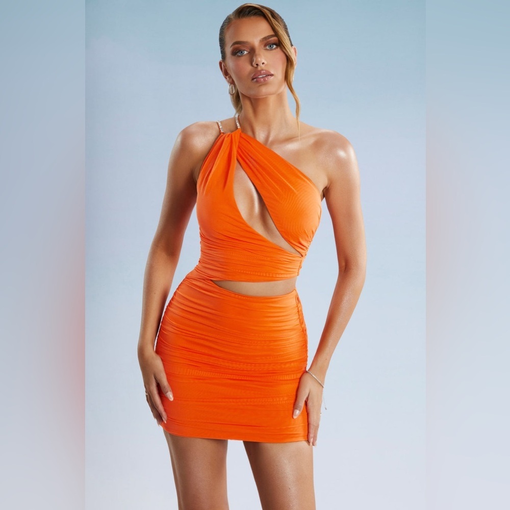 Oh Polly Embellished Draped Mini Party Dress
